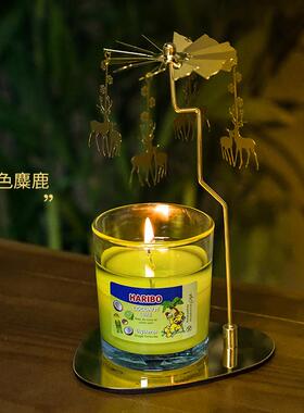 浪漫氛围感香薰蜡烛配件走马灯ins风旋转烛台旋转木马托盘走马灯