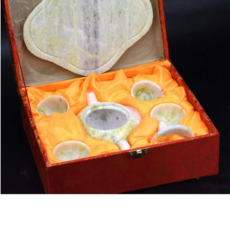 蓝田玉茶具酒具茶壶套装装饰品 客厅酒柜家居玉石摆件,淘宝优惠券,粉丝福利购,淘宝优惠卷