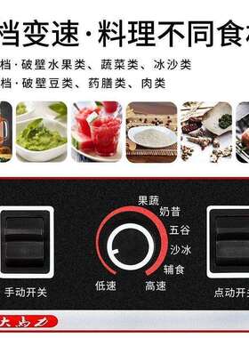 多功能破壁机商用冰沙家用榨汁机豆浆果汁碎冰搅拌料理研磨沙冰机