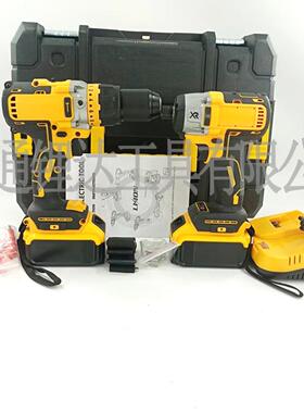 德伟款起子机 外贸锂电工具两件套组合工具 无刷角磨机 电动扳手