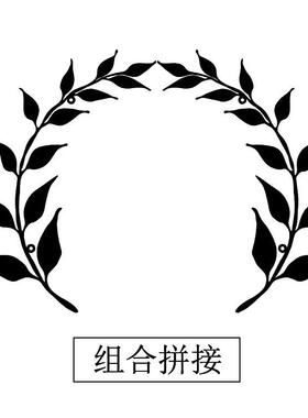 跨境墙面金属剪影办公居家墙面挂饰简约线条壁挂黑色花枝树叶