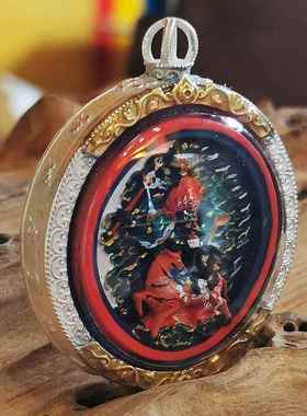 西藏矿物质彩绘擦擦佛像嘎乌盒吊坠本命佛吉祥天母随身唐卡小佛像