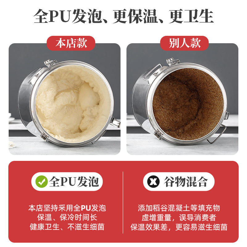 速发现货BH0D保温桶商用大容量饭桶不锈钢超长保温汤桶豆浆冰粉桶 - 图2