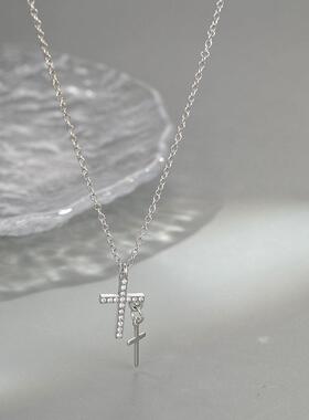 Cross Metal chain necklace women金属炼条项炼十字架吊坠锁骨炼