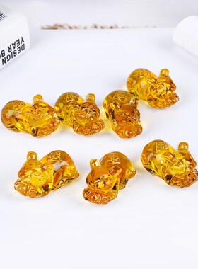 鼠年新品金鼠摆件十二生肖老鼠保险公司4S店活动礼品运势水晶招财