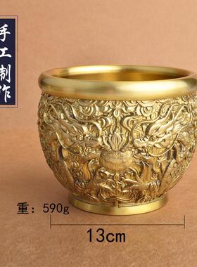 纯黄龙缸貔貅缸聚宝WGDG-557盆招米缸办公室客厅桌摆面烟灰缸创意