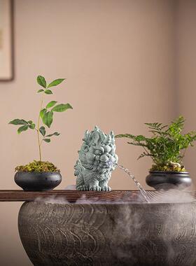 瑞招兽麟20324030古法鱼麒缸水循环庭院流水景观龙龟造景办公财室