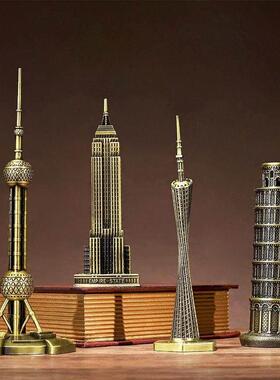 广州塔模型发光小蛮腰模型上海东方明珠塔模型纪念品铁艺地标建筑