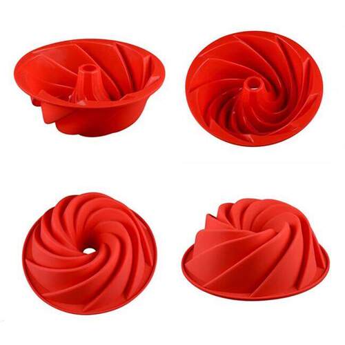 10” Silicone Bundt Cake Mold Fluted Cake Pan大矽胶蛋糕模具 - 图2