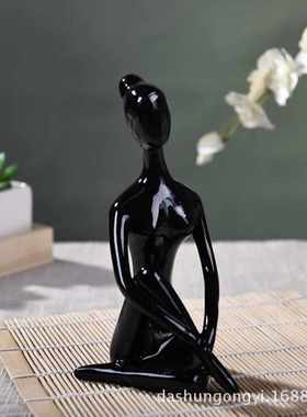摆件品创意客厅家居软装饰品装饰树脂简约玄关陶瓷工艺简欧抽象