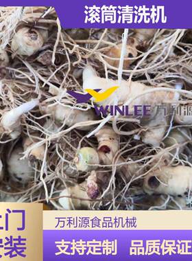 厂家直销黄精滚筒清洗机材根茎清洗设备压喷淋去泥去皮机