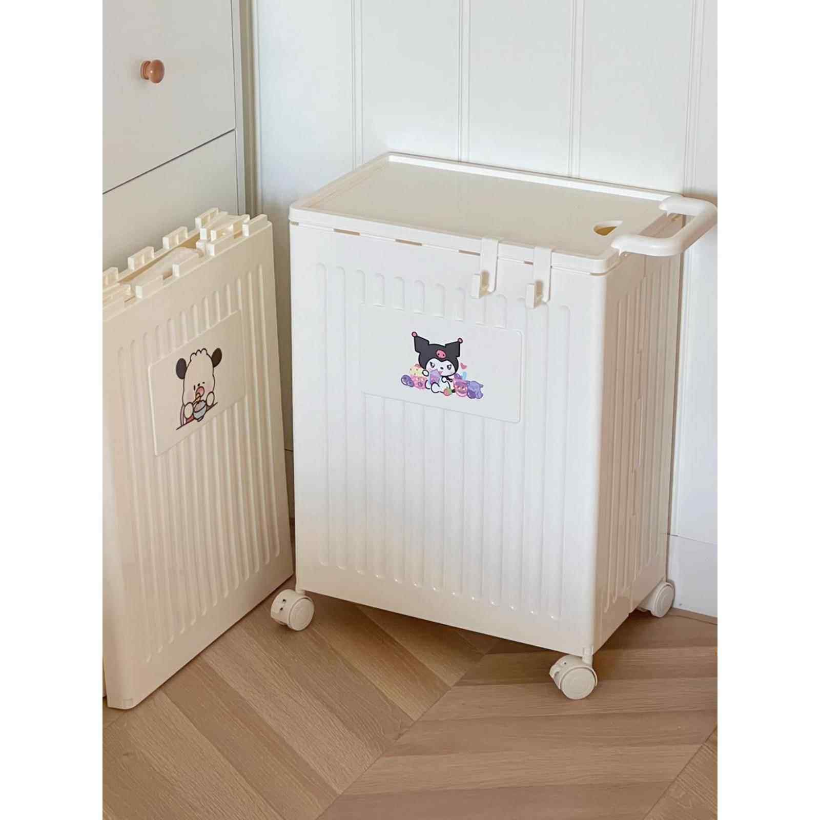 奶油风带轮简约瑜伽垫收纳筐家用运动工具整理神器脏衣篮置物架,淘宝优惠券,粉丝福利购,淘宝优惠卷