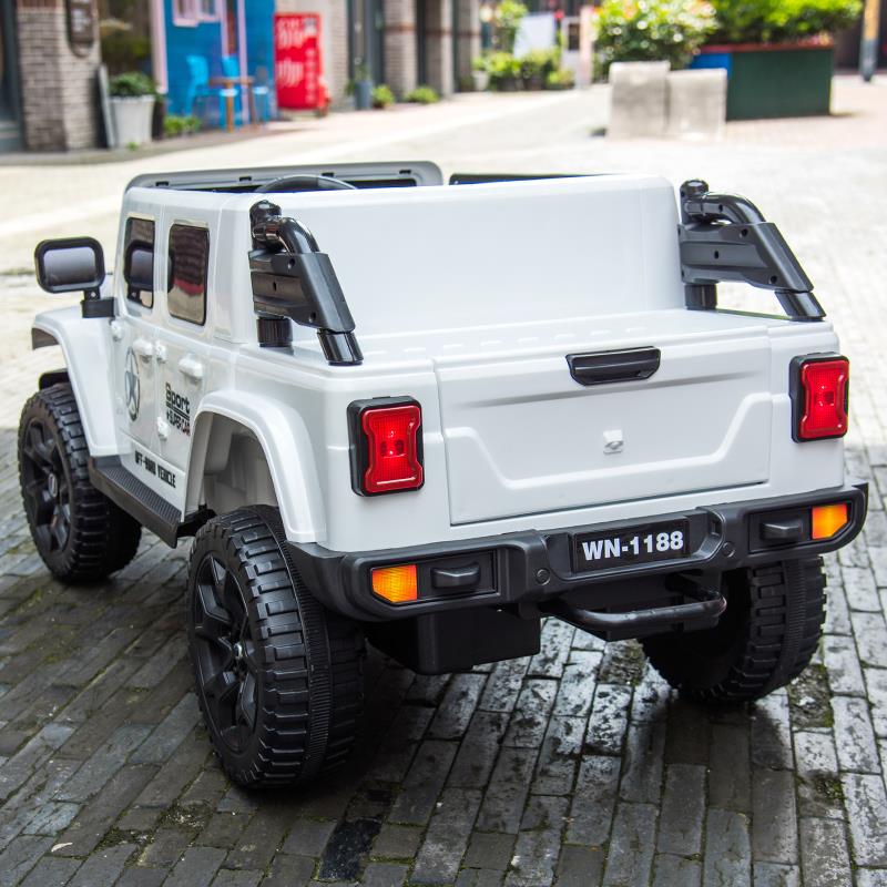 正品婴儿童电动车坐双人四轮遥玩控车男女宝宝四汽驱越野车皮卡具 - 图0