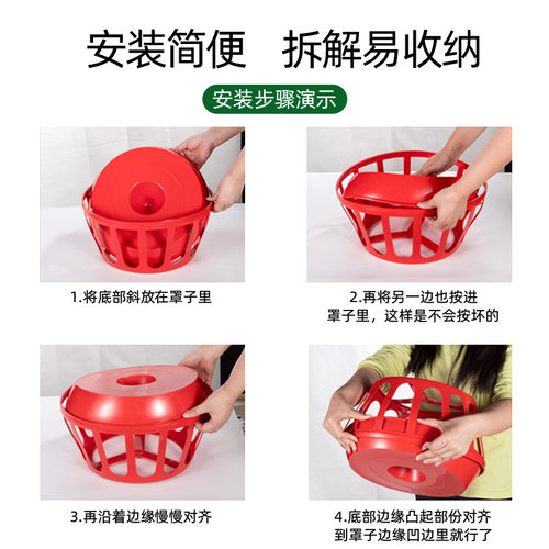 喂鸡食槽打不翻鸡食槽料槽新款喂鸡神器喂食器家用鸡料槽圆 形食 - 图2