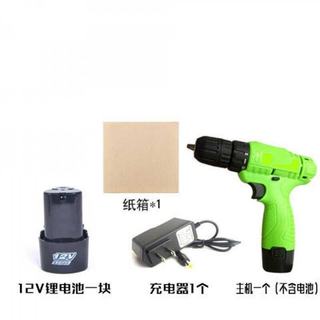 Hand drill household electric drill electric rechargeable screwdriver household driver small drill v12V single speed 1 electric 1 charge [