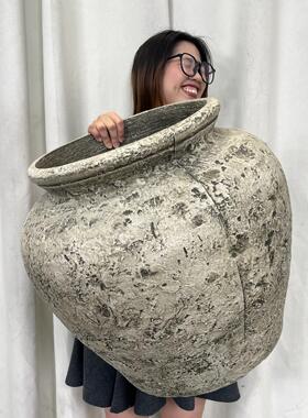 大口径复古大陶罐摆件新中式南法风诧寂风酒店民宿咖啡厅种树花盆