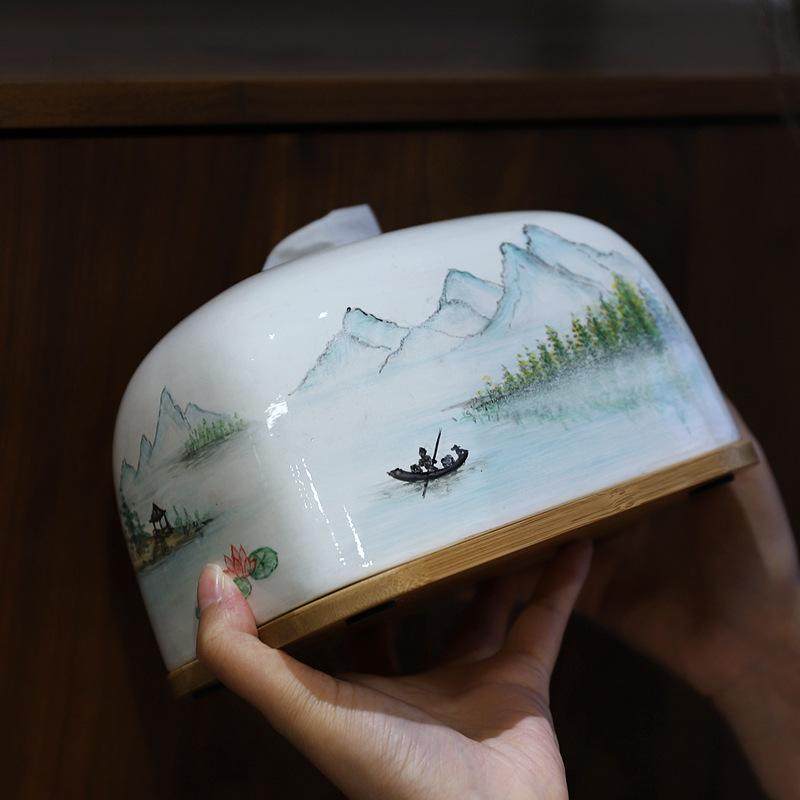 厂家直销陶瓷纸巾盒高级感客厅抽纸盒新中式玄关摆件餐厅样板间软,淘宝优惠券,粉丝福利购,淘宝优惠卷