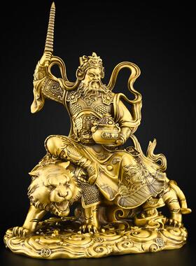 赵公明财神铜像吴财神赵公明财神骑虎铜像祭拜大型五行铜像饰品