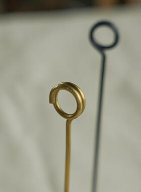 五际手作小众轻奢黄铜铁艺名片夹手工锻造复古精致桌面摆件装饰件