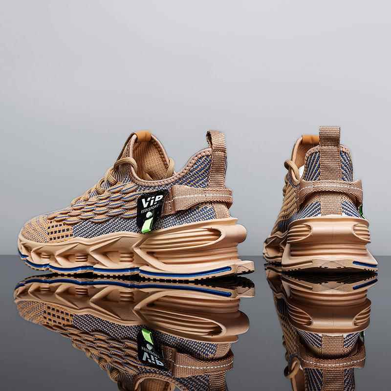 男鞋夏季飞织网面透气跑步减震运动鞋休闲潮牌百搭椰子老爹鞋秋季 - 图3