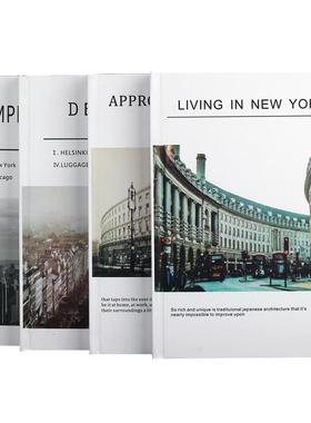 装饰真书样板房装饰仿真书外文装饰品杂志摆件彩页可翻道具假书