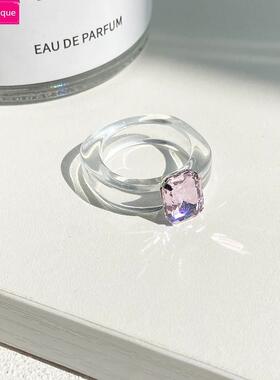 cute Inlaid rhinestone resin index finger ring Fashion girl