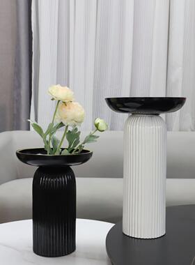 现代简约漏斗形状树脂花器摆件酒店民宿客厅餐厅电视柜家居装饰品