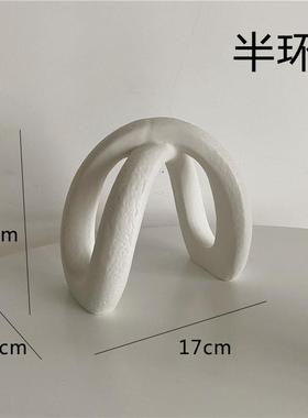 正品风物 异件形抽象花瓶摆 素陶胚瓷宿服装店民样板间装饰白色艺