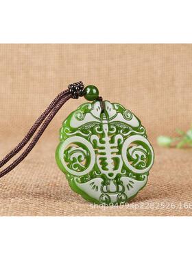 镂空挂件牌款字佩玉福玉男女在福寿双全坠仿古寿碧玉吊眼前和田玉