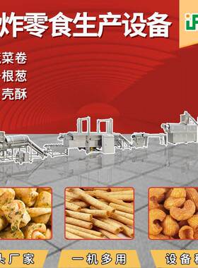 厂家生产三角酥小鱼食品加工机器油炸锅巴生产线