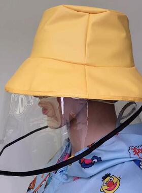 挡雨帽子遮雨帽男女透明面罩骑车防风防水防雨头套厨房防油烟面罩