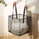 Folding laundry basket square large grid dirty clothes basket bathroom dirty clothes storage basket portable clothes dirty clothes basket