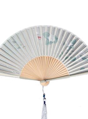 复风古色古香茉古扇莉花折子日用扇夏JGG季折摄扇子汉服影拍照竹