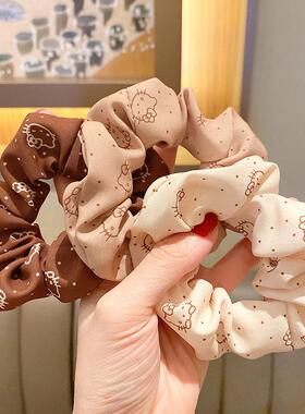3/5/Pcs Silk Scrunchies Print Leopard Scrunchie Set Elastic
