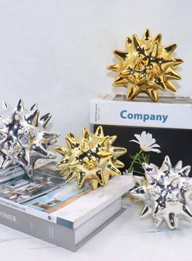 欧式软装客厅电视柜玄关酒柜海胆装饰品摆件创意工艺礼品样板间