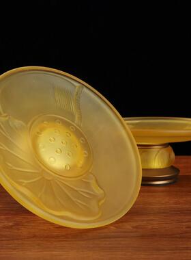 台湾古法琉璃供具套装家用佛前摆件纯铜五供一套莲花香炉长明灯