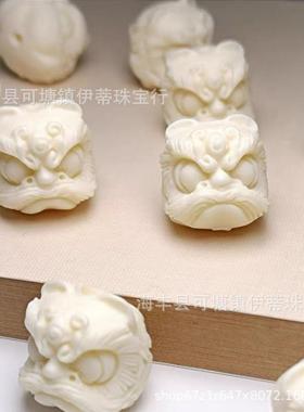 2026象牙果醒狮配珠DIY菩提手串雕刻件时尚饰品文玩佛珠配件散珠