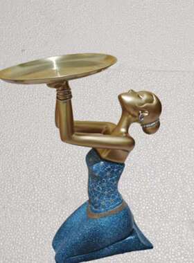 逸异现代轻奢异域风轻大型落地摆件托盘客厅玄关电视柜沙发旁边家