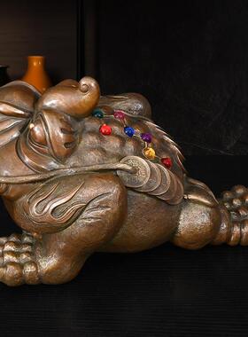 黄铜霸王金蟾三足蟾蟾蜍七星金蟾家居客厅店铺摆件家居装饰品礼品