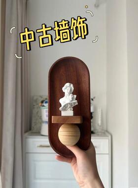 法式实木立体中古风客厅墙面墙饰画走廊书房烛台摆壁挂氛围感挂画