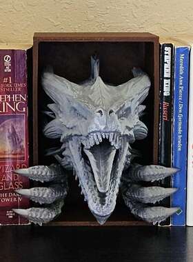 跨境新品龙雕书架展示饰装饰塑书家架幻想YY-0099艺术居装品书靠