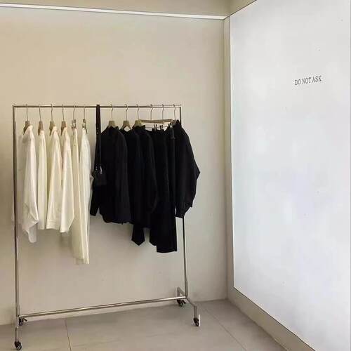 服装店展示架落地式不锈钢挂衣服架子男女装店铺专用货架陈列道具 - 图0