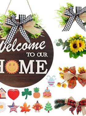 跨境木质welcome 挂牌墙壁挂饰木质挂件家居门牌木质home装饰