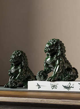 匠十三 侘寂风玄关置物柜手工花瓶复古创意狮子家居装饰品