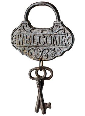 #铸铁钥匙装饰摆件墙串面挂杂饰件复欧式SPV货花园庭院古别墅户