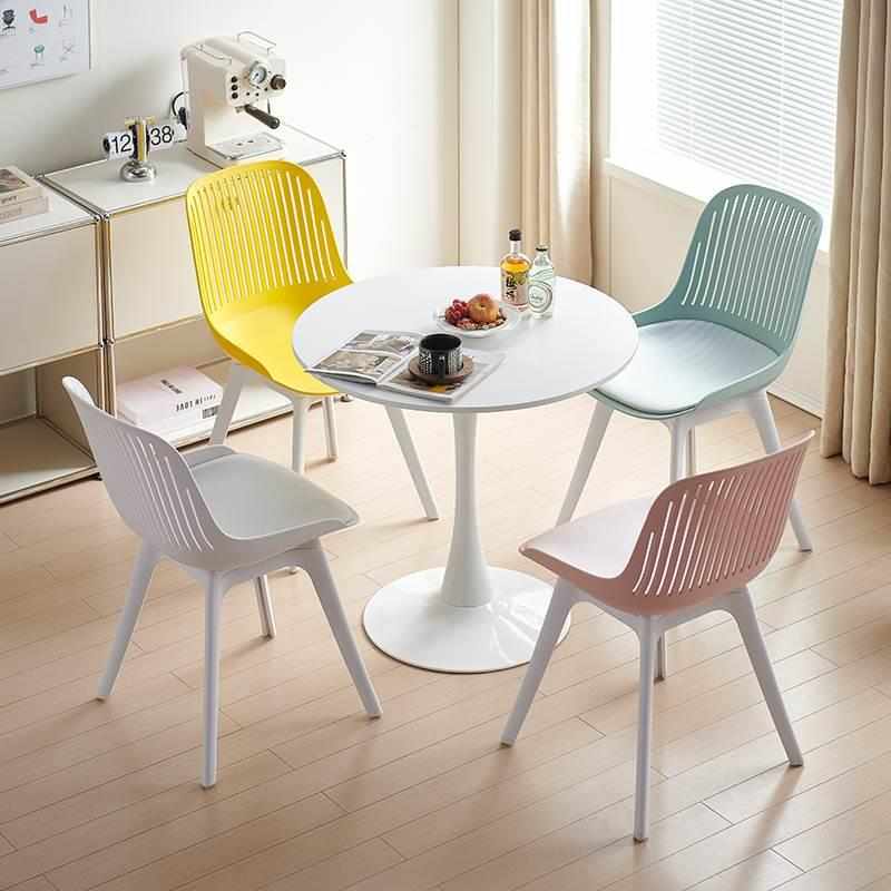 塑料椅子家用加厚办公靠背椅餐椅现代商用餐厅凳子北欧网红化妆椅 - 图3
