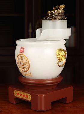 带来财富和宝藏聚宝盆流水摆件书房办公室桌面陈设商店前台装饰高