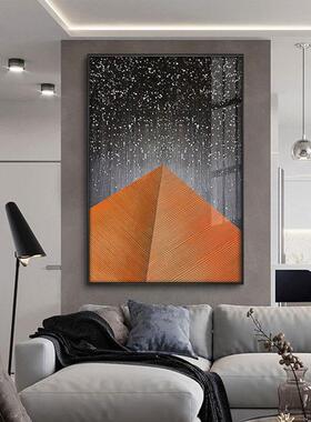 橙色现代轻奢抽象装饰画工作室过道背景墙面简约壁画餐厅客厅挂画