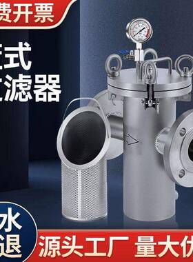 管式过滤器双联篮式过滤器直通式管道过滤器不锈钢蓝式过滤器定制