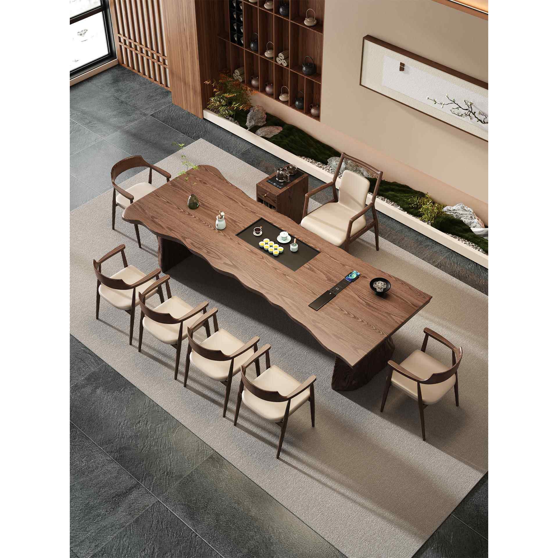 宋代美学禅意茶桌实木大板办公室接待泡茶台2025新款高端客厅家用,淘宝优惠券,粉丝福利购,淘宝优惠卷